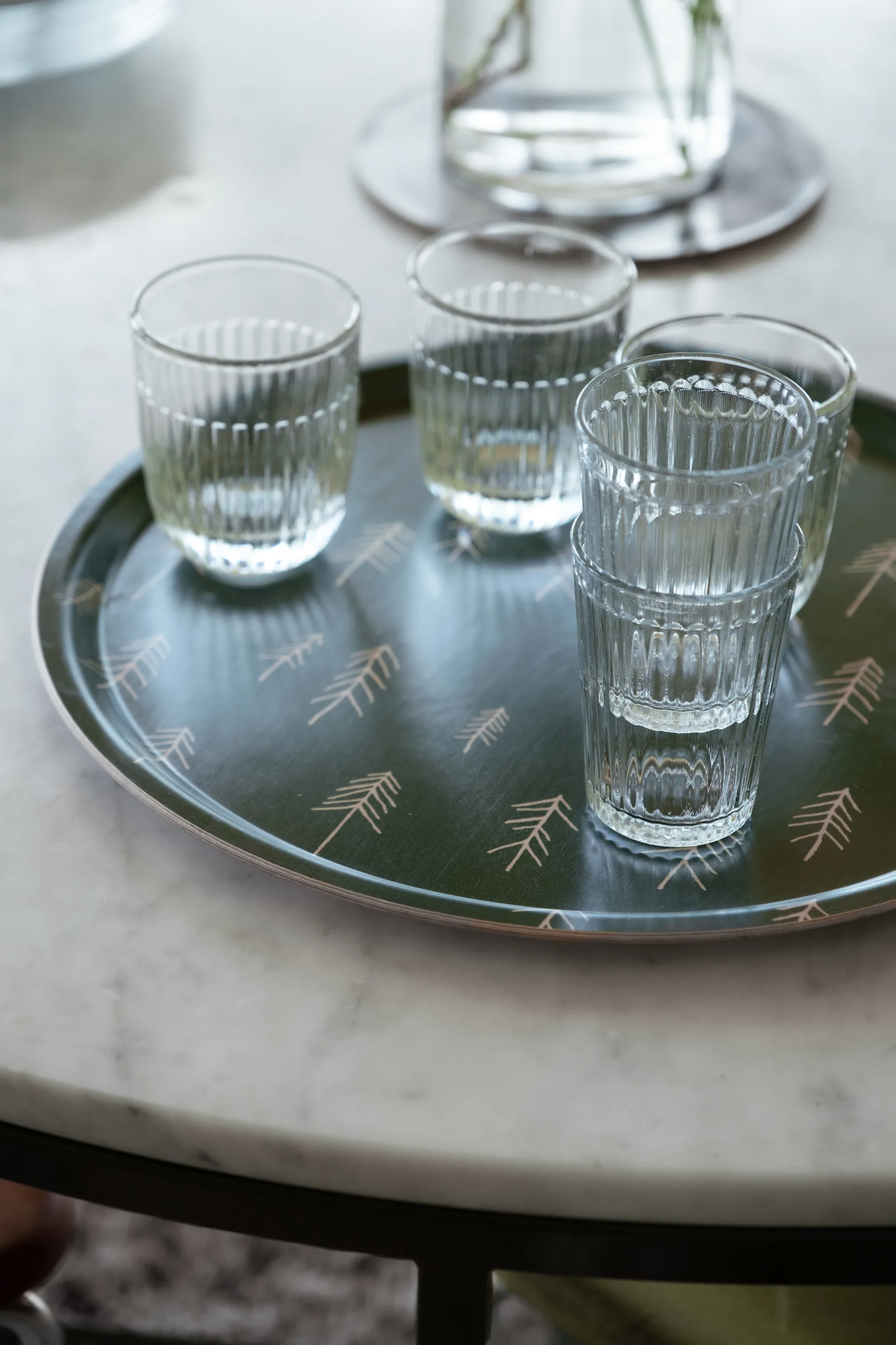 Tall δίσκος Ø38 cm, Πράσινο-nude Fine Little Day