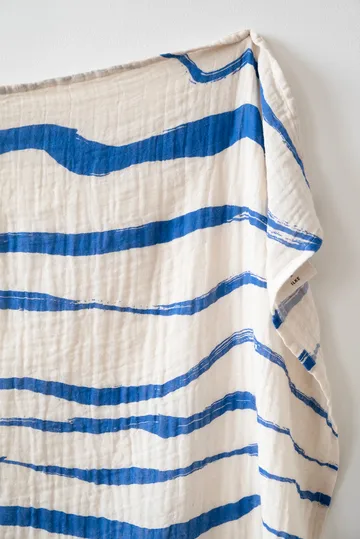 Ριχτάρι Våg muslin 120x120 cm - Μπλε - Fine Little Day