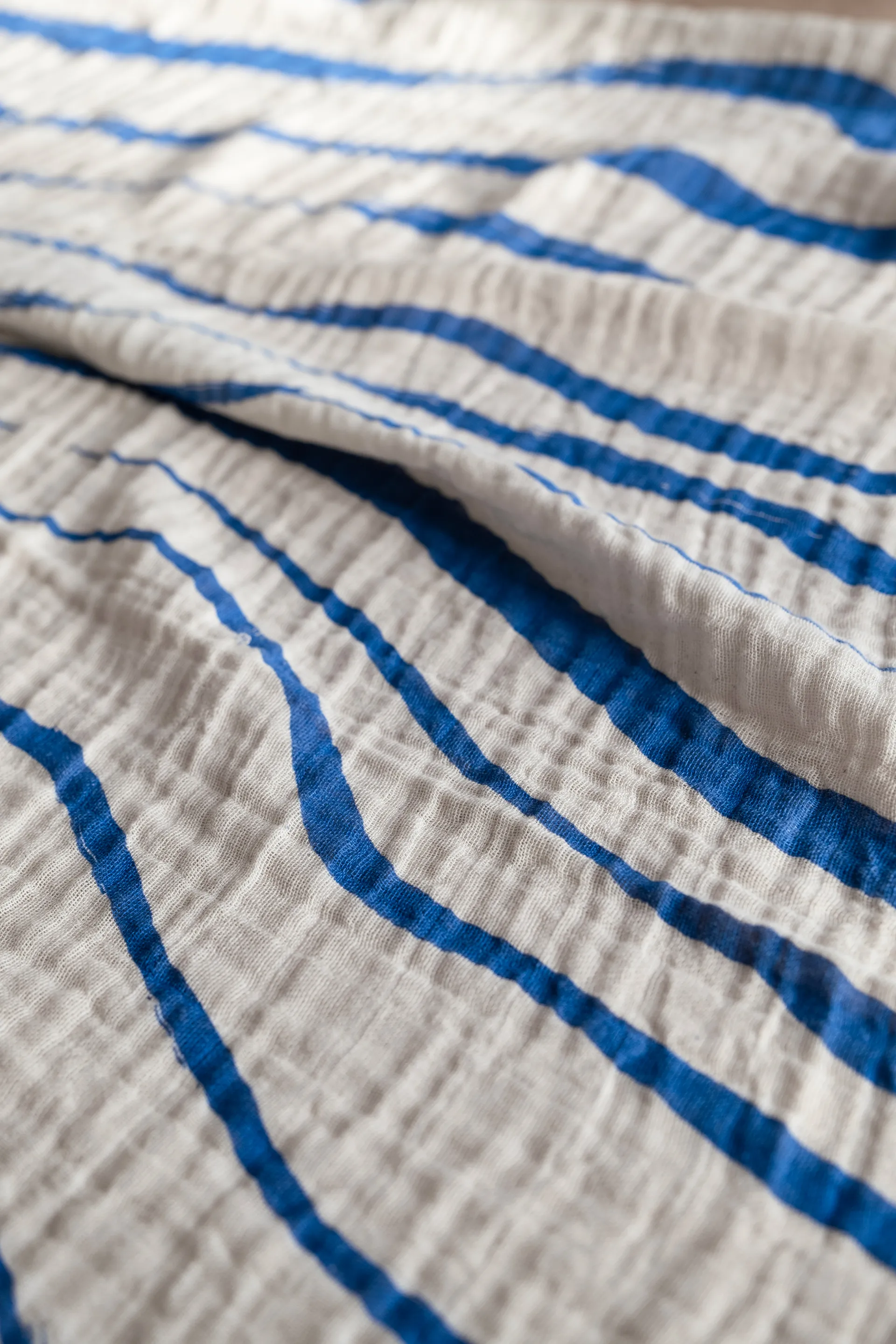 Ριχτάρι Våg muslin 120x120 cm, Μπλε Fine Little Day