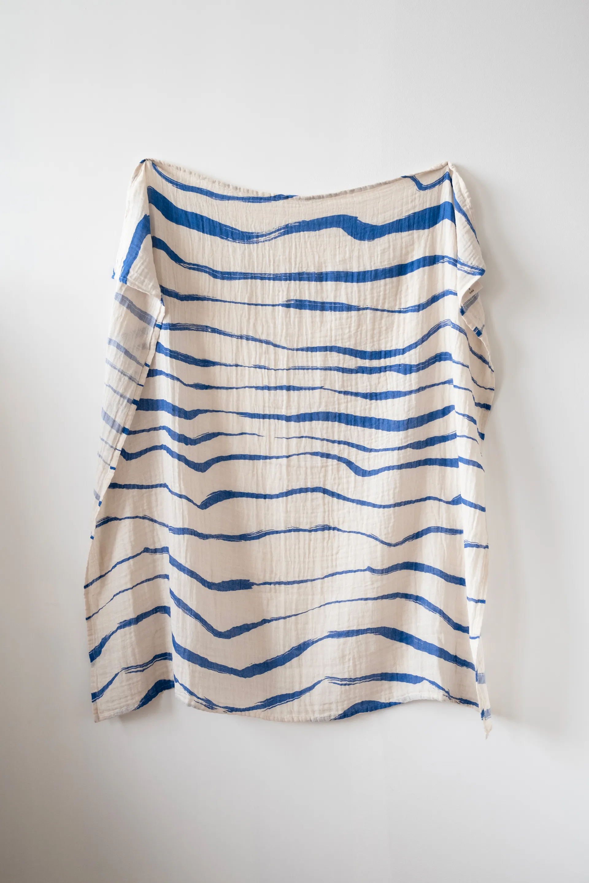 Ριχτάρι Våg muslin 120x120 cm, Μπλε Fine Little Day