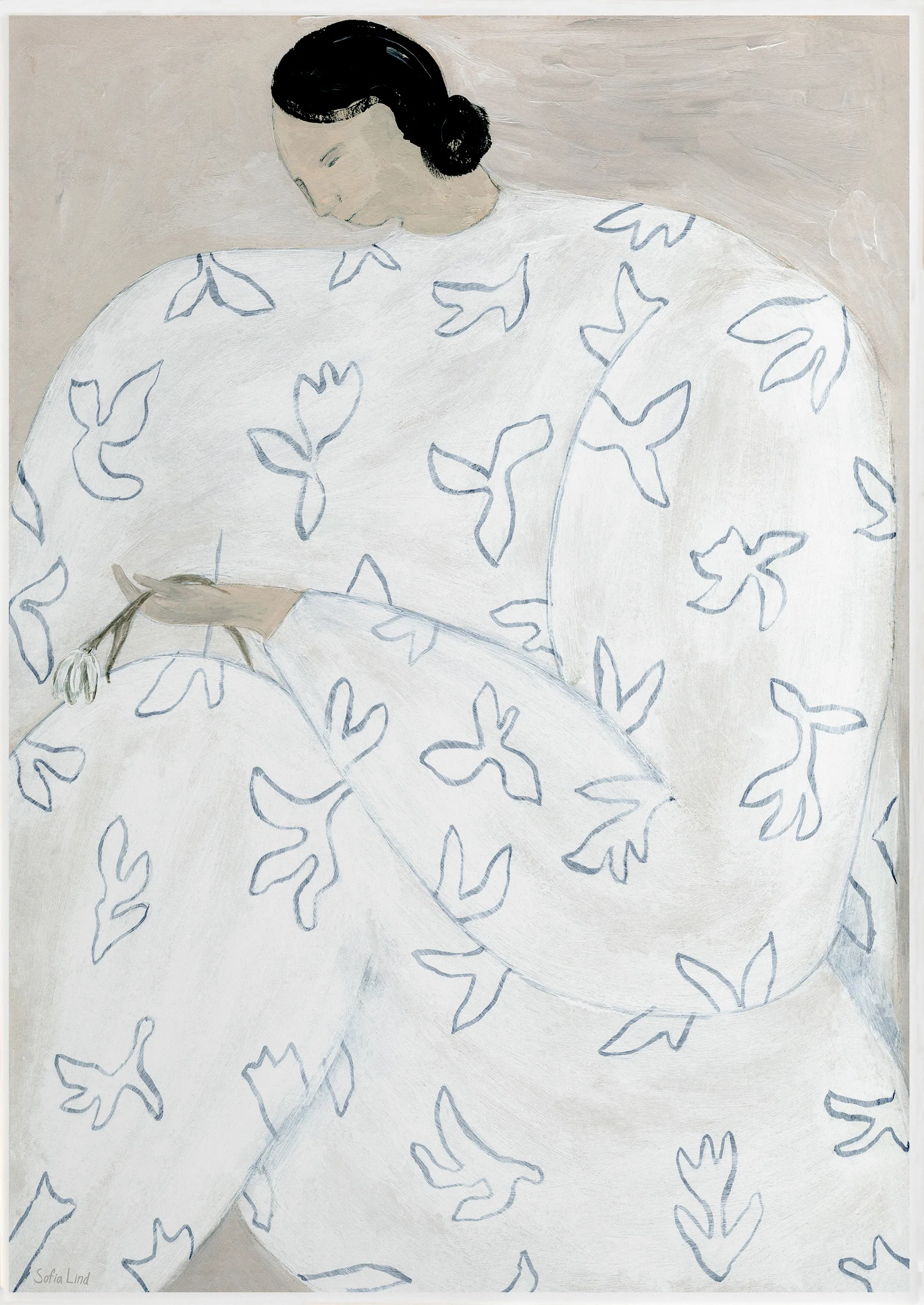 White Flower αφίσα 50x70 cm, Ουδέτερο Fine Little Day