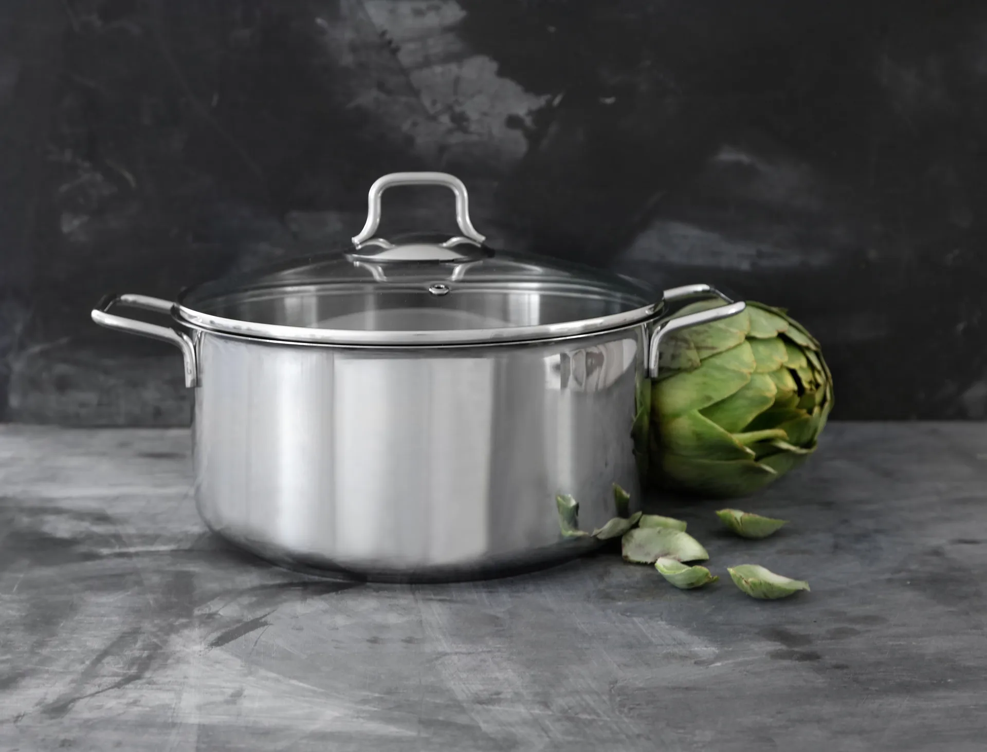 Fiskars σετ κατσαρόλα και κατσαρολάκι με γυάλινο καπάκι 3 τεμάχια, Ανοξείδωτο ατσάλι Fiskars