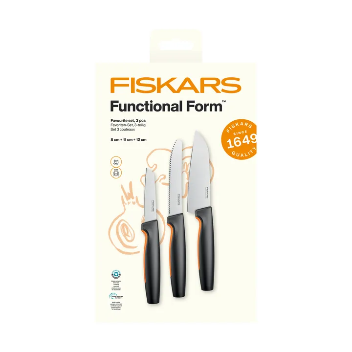 Functional Form σετ αγαπημένων μαχαιριών - Ανοξείδωτος χάλυβας, 3 τεμάχια - Fiskars
