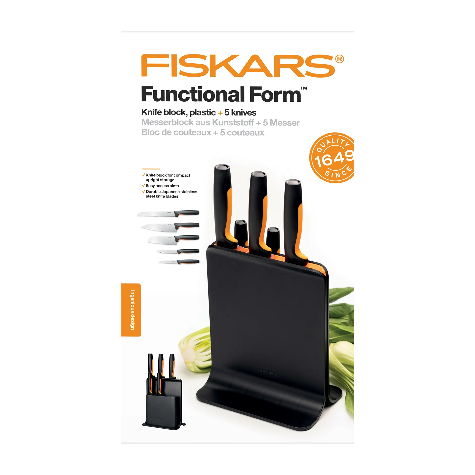 Functional Form πλαστική θήκη με 5 μαχαίρια, 6 τεμάχια Fiskars