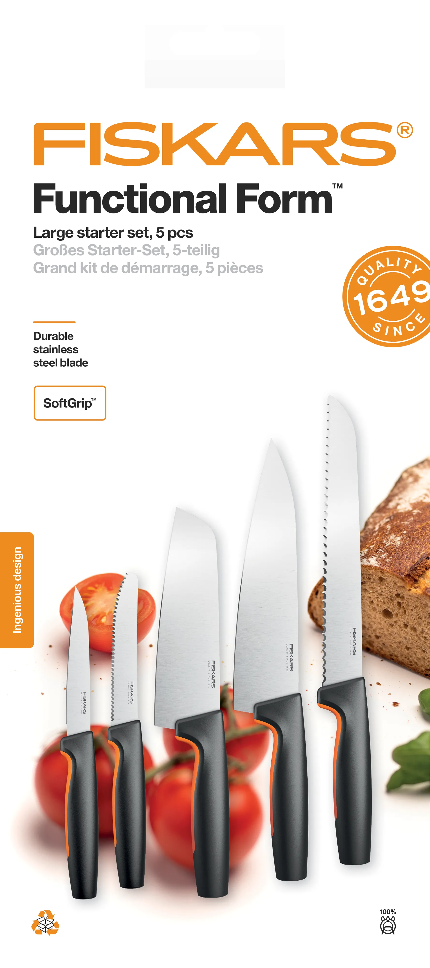 Functional Form σετ μαχαιριών μεγάλο, 5 τεμάχια Fiskars