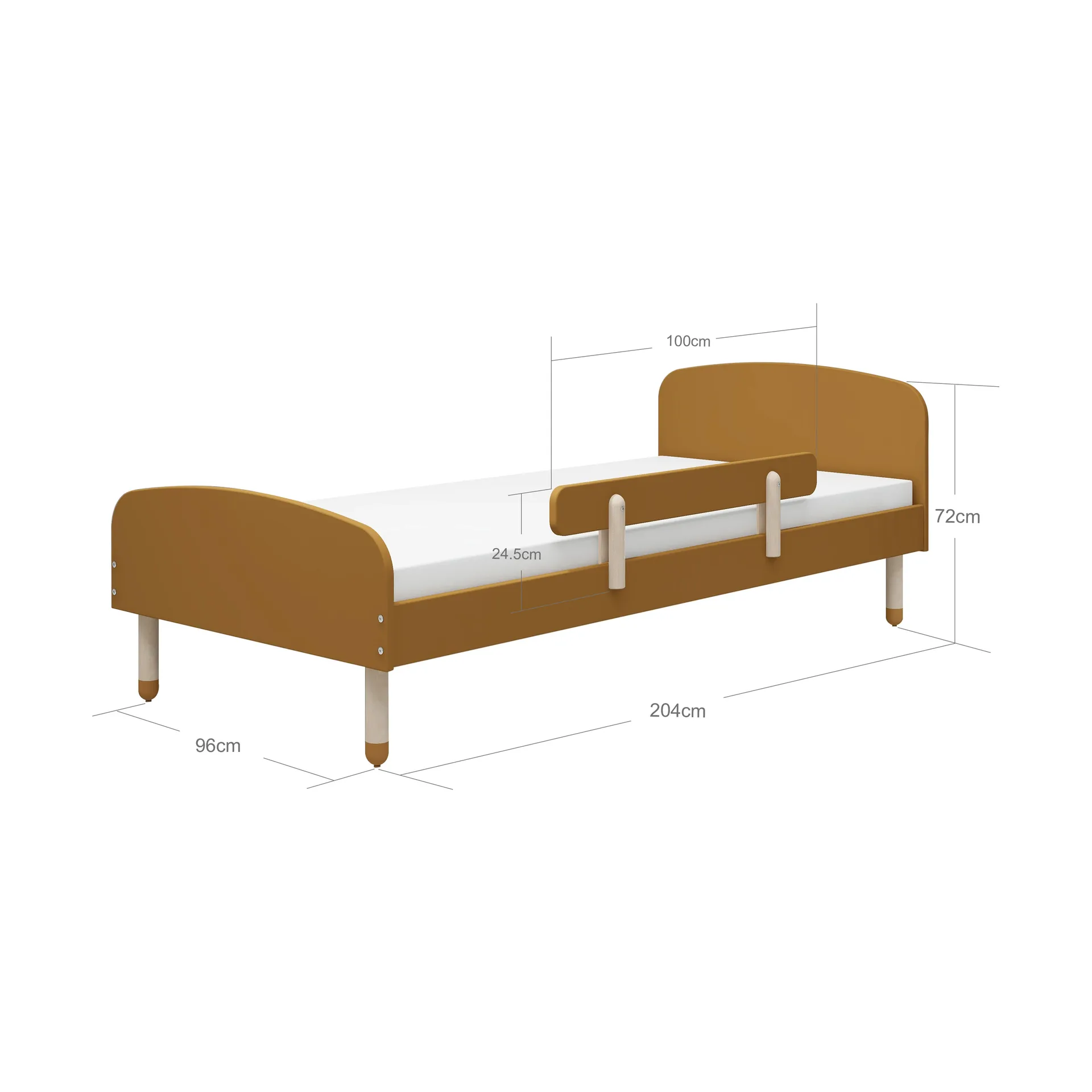 Κρεβάτι Dots με κάγκελο 96x204 cm, Yellow FLEXA