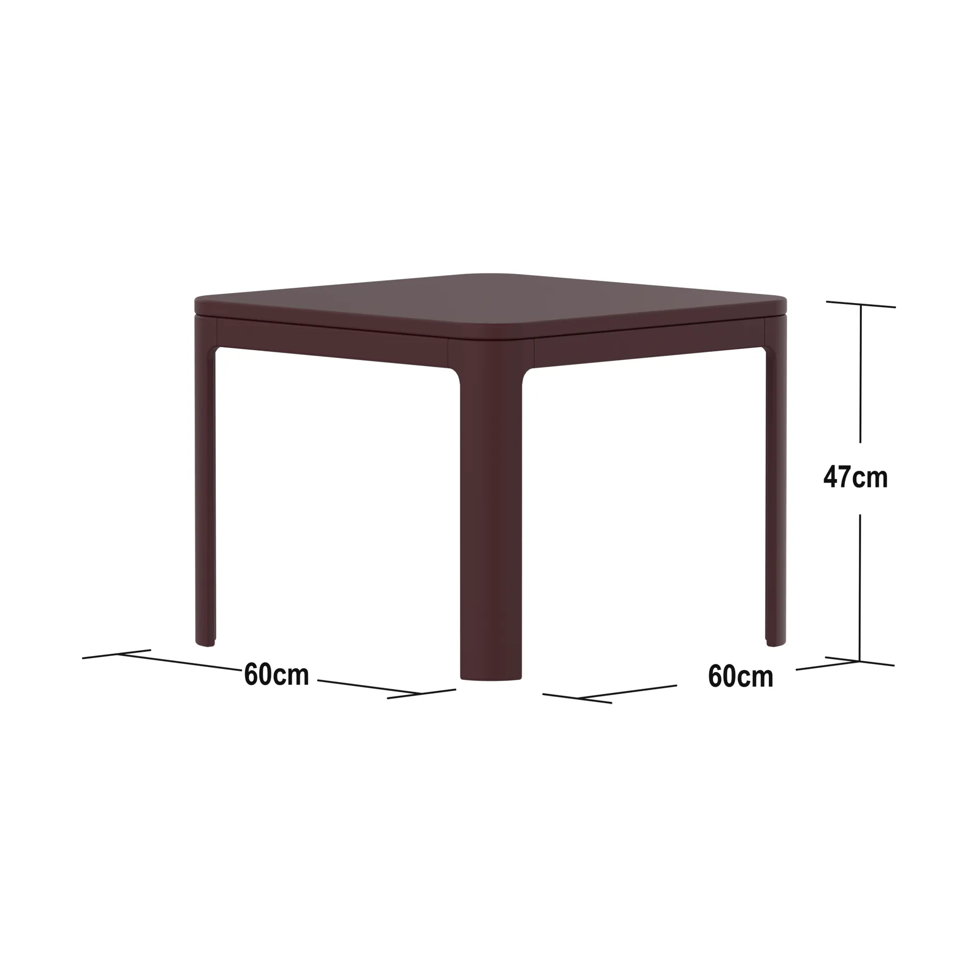 Τραπέζι Nova 47x60x60 εκ, Κόντρα πλακέ από ροδιά FLEXA