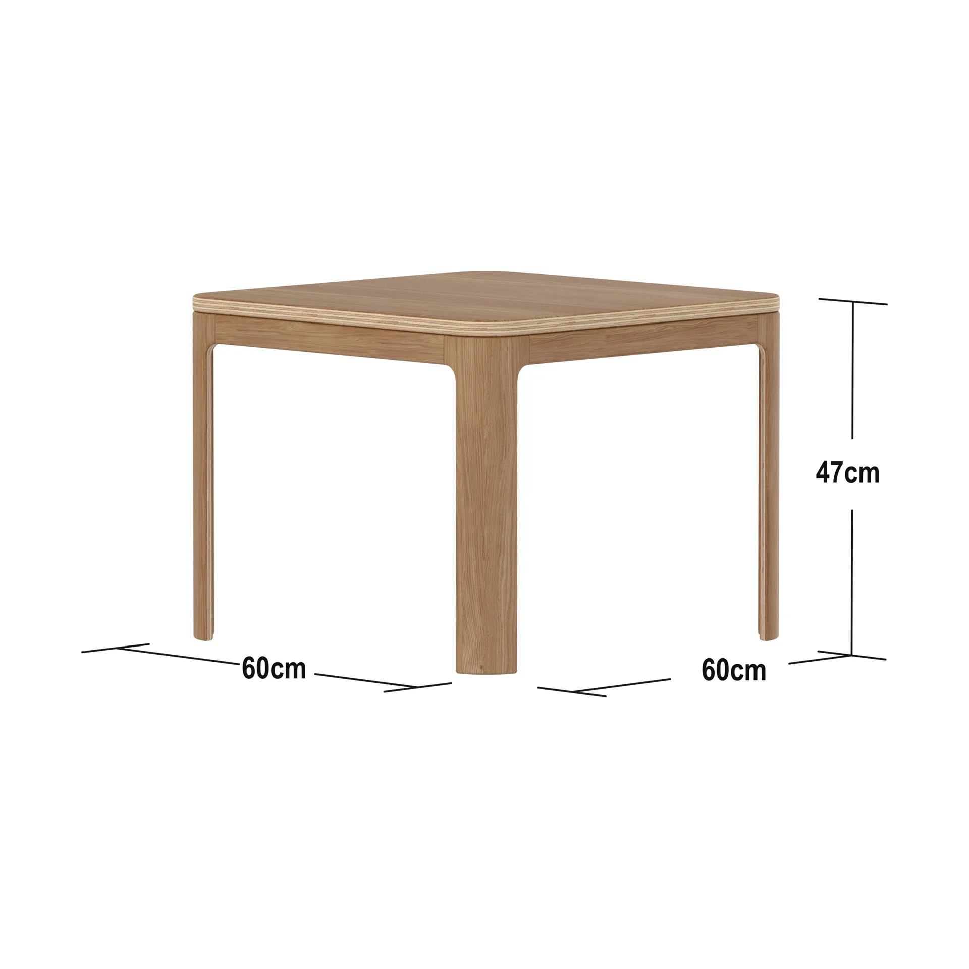 Τραπέζι Nova 47x60x60 εκ, Καπλαμάς βελανιδιάς FLEXA