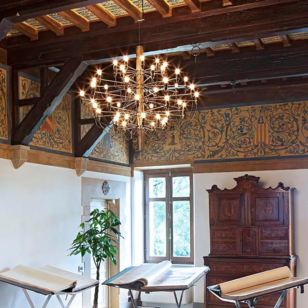 2097 Sarfatti πολυέλαιος, Ορείχαλκος 50 lampor Flos