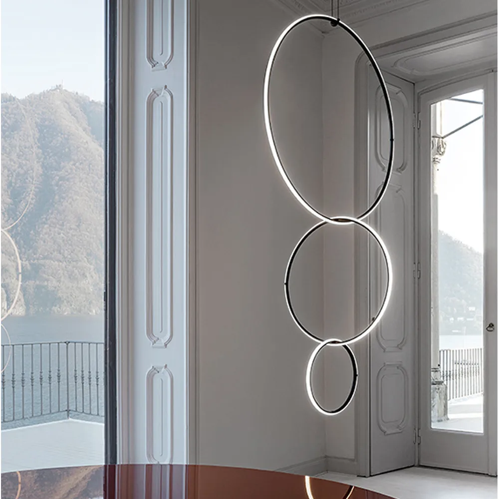 Arrangements Round κρεμαστό φωτιστικό, Black, medium Flos