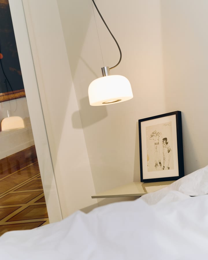 Bellhop Glass S1 κρεμαστό φωτιστικό, Bright aluminum Flos