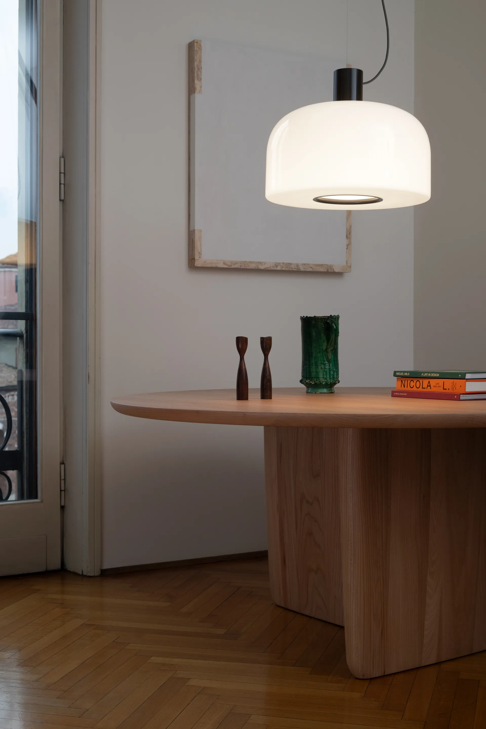 Bellhop Glass S1 κρεμαστό φωτιστικό, Cioko Flos