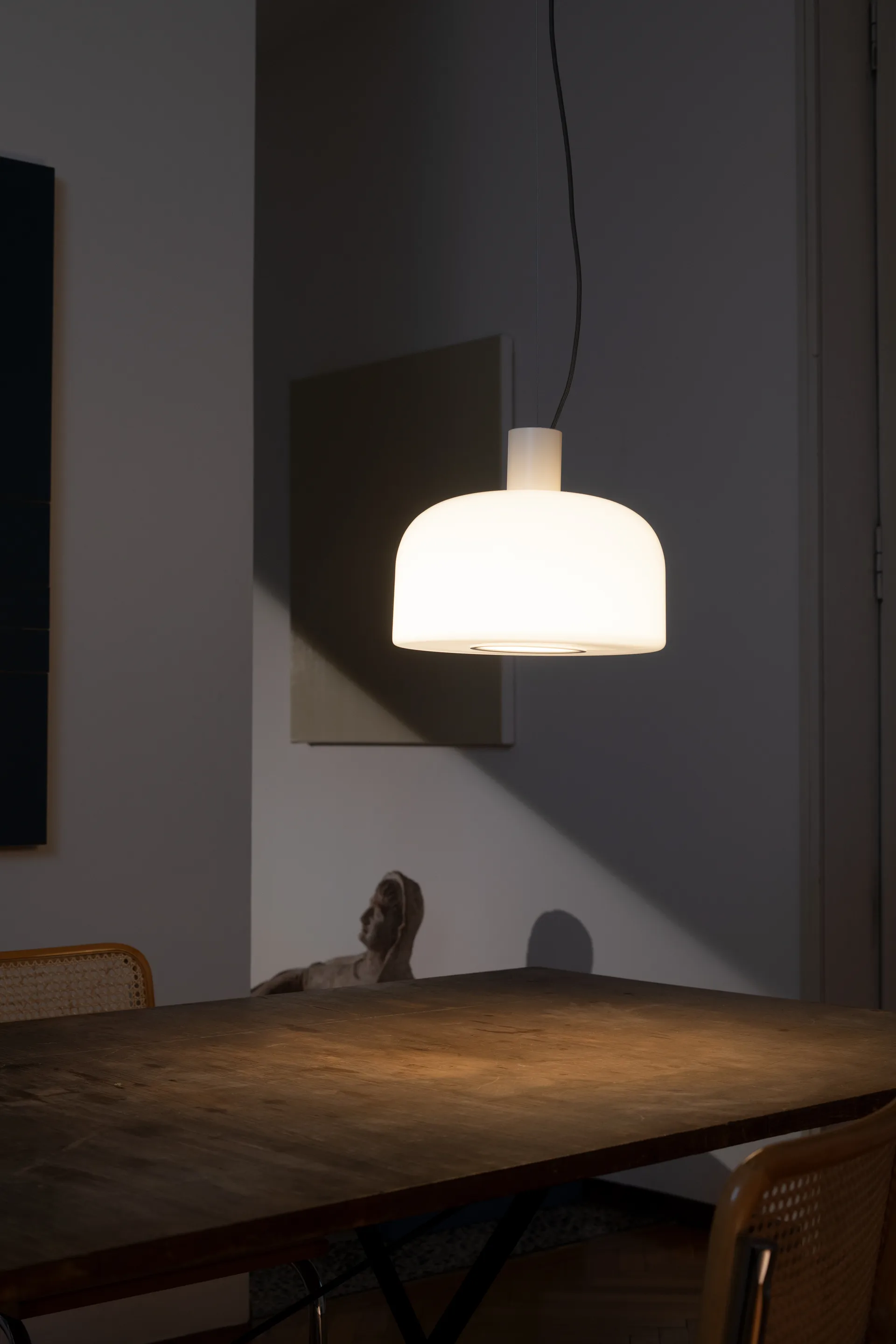 Bellhop Glass S1 κρεμαστό φωτιστικό, White Flos