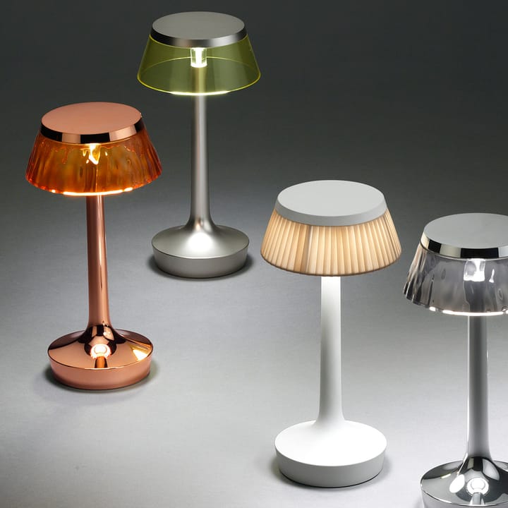 Bon Jour Unplugged επιτραπέζιο φωτιστικό, Chrome-fabric Flos