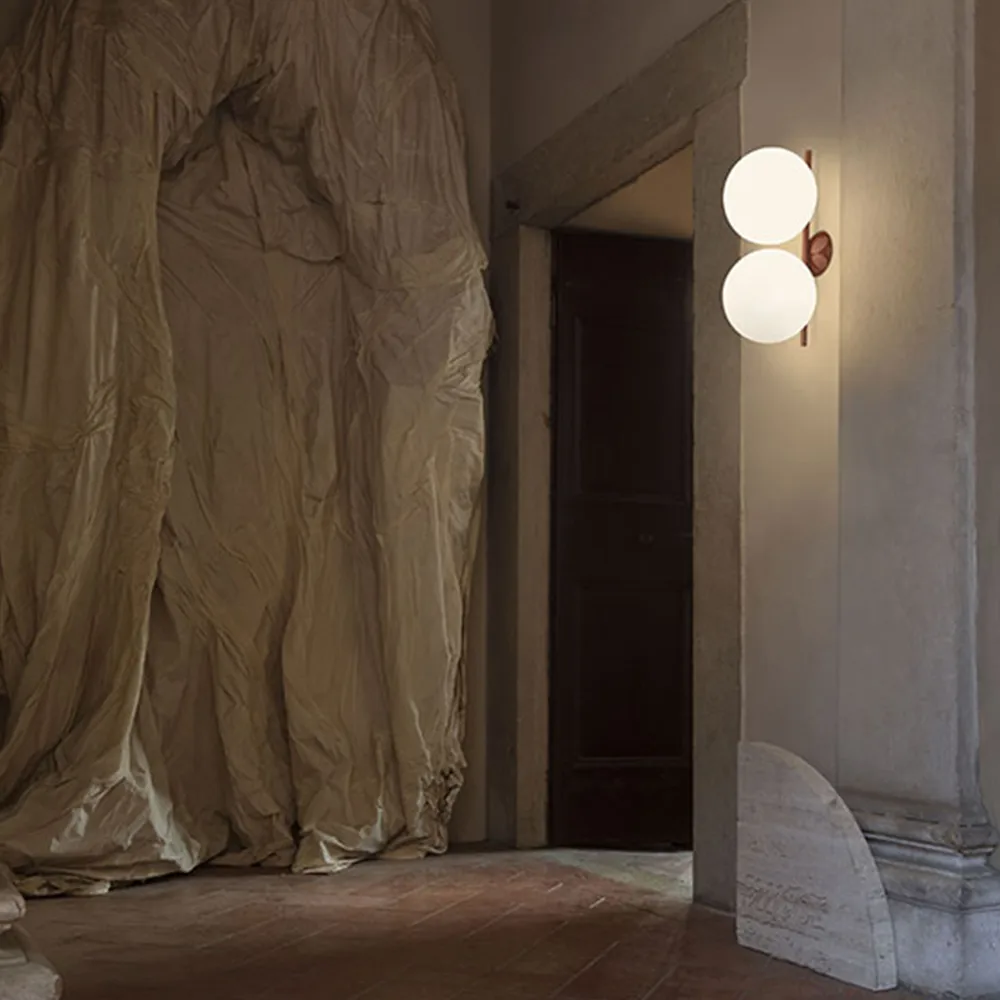 IC lights C/W1 Double φωτιστικό τοίχου, Burgundy-opal Flos