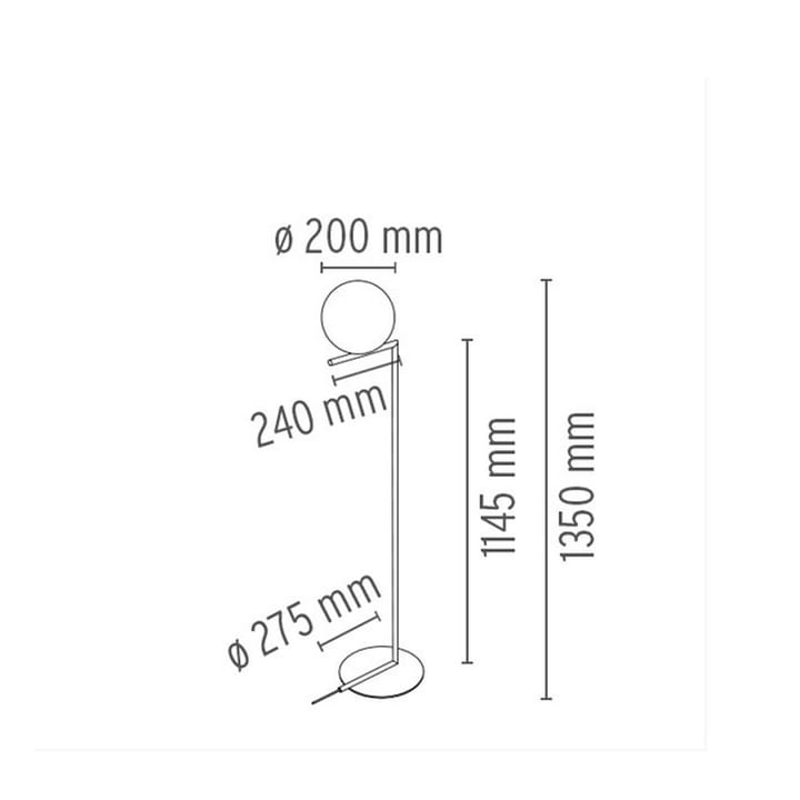 IC lights F1 φωτιστικό δαπέδου, Βουρτσισμένο ορείχαλκο-opal Flos