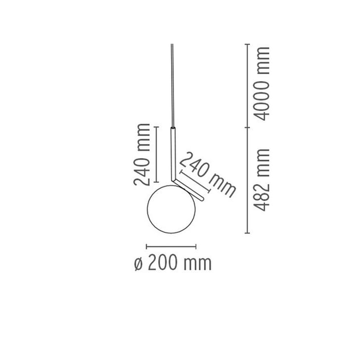 IC lights S1 κρεμαστό φωτιστικό, Χρώμιο-opal Flos
