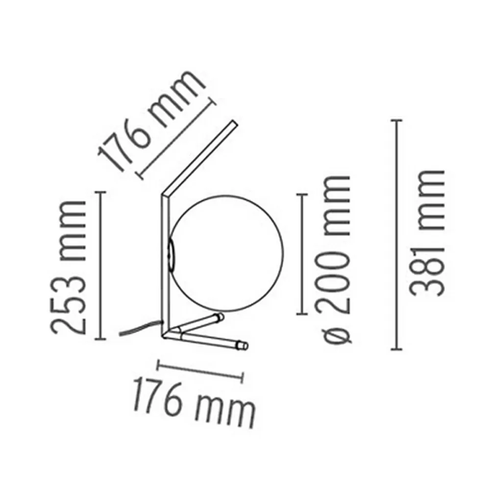 IC lights T1 low επιτραπέζιο φωτιστικό, Μαύρο-opal Flos