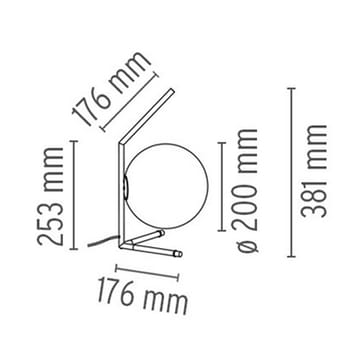 IC lights T1 low επιτραπέζιο φωτιστικό - Μαύρο-opal - Flos