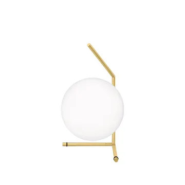 IC lights T1 low επιτραπέζιο φωτιστικό - Βουρτσισμένο ορείχαλκο-opal - Flos