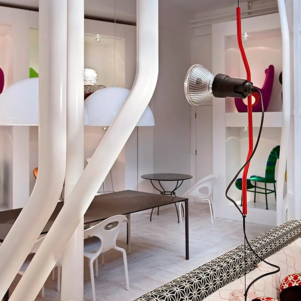 Parentesi φωτιστικό δαπέδου και οροφής ρυθμιζόμενου φωτισμού, Λευκό Flos