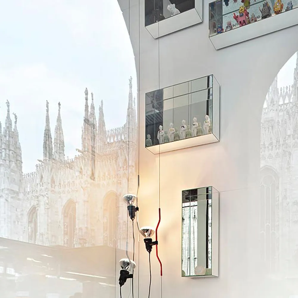 Parentesi φωτιστικό δαπέδου και οροφής ρυθμιζόμενου φωτισμού, Λευκό Flos