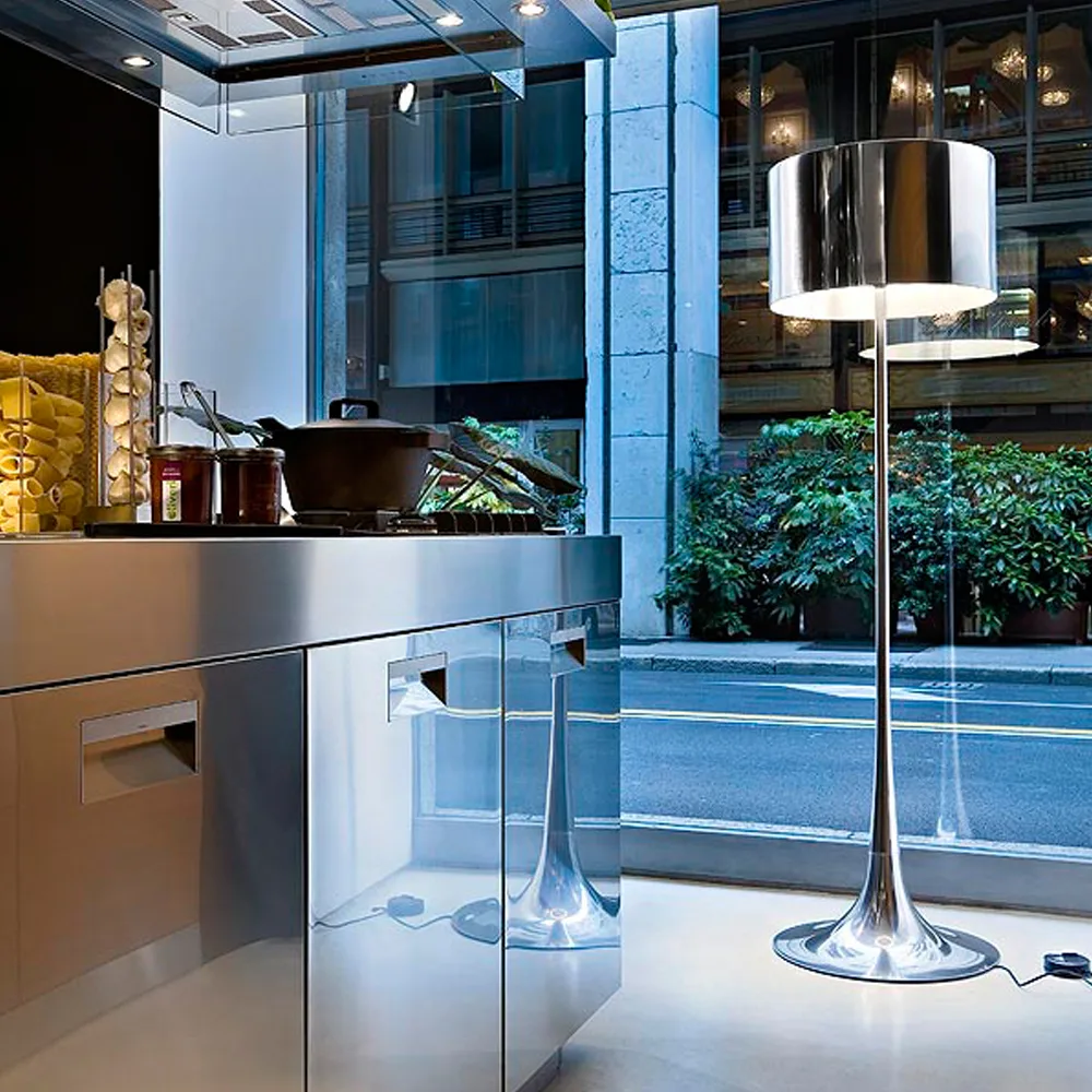 Spun Light F φωτιστικό δαπέδου, Μάυρο Flos