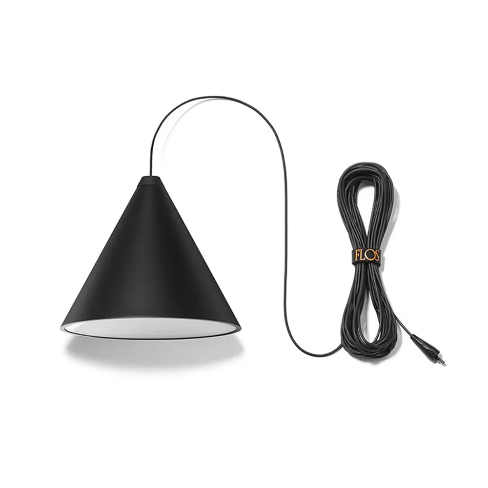 String Light Cone κρεμαστό φωτιστικό, Μαύρο, 12 m καλώδιο Flos