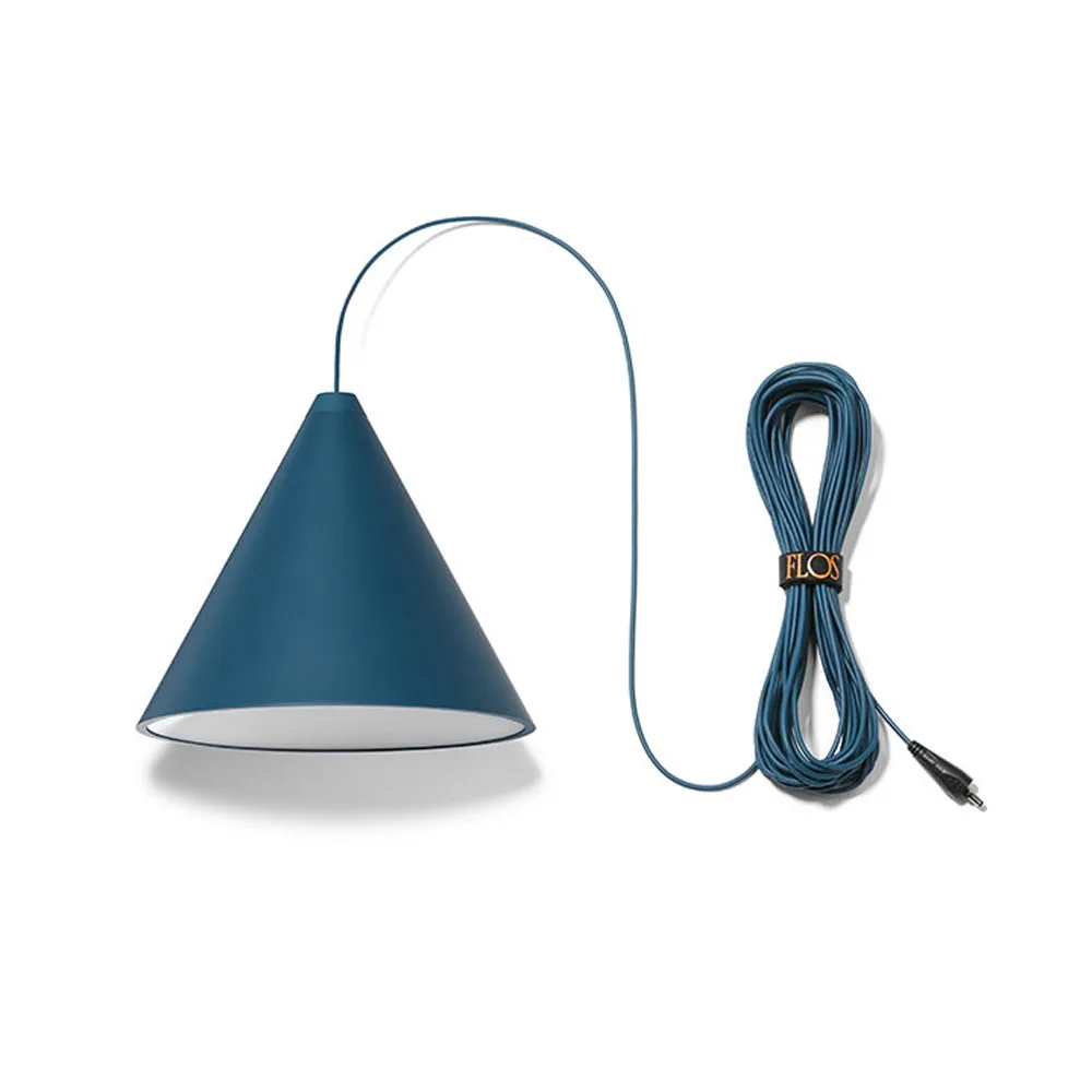 String Light Cone κρεμαστό φωτιστικό, Μπλε, 12 m καλώδιο Flos