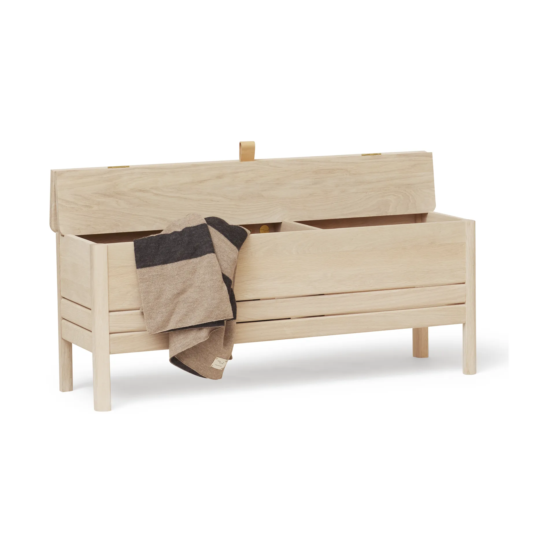 A Line παγκάκι αποθήκευσης 111 εκ., Λευκή δρυς Form & Refine