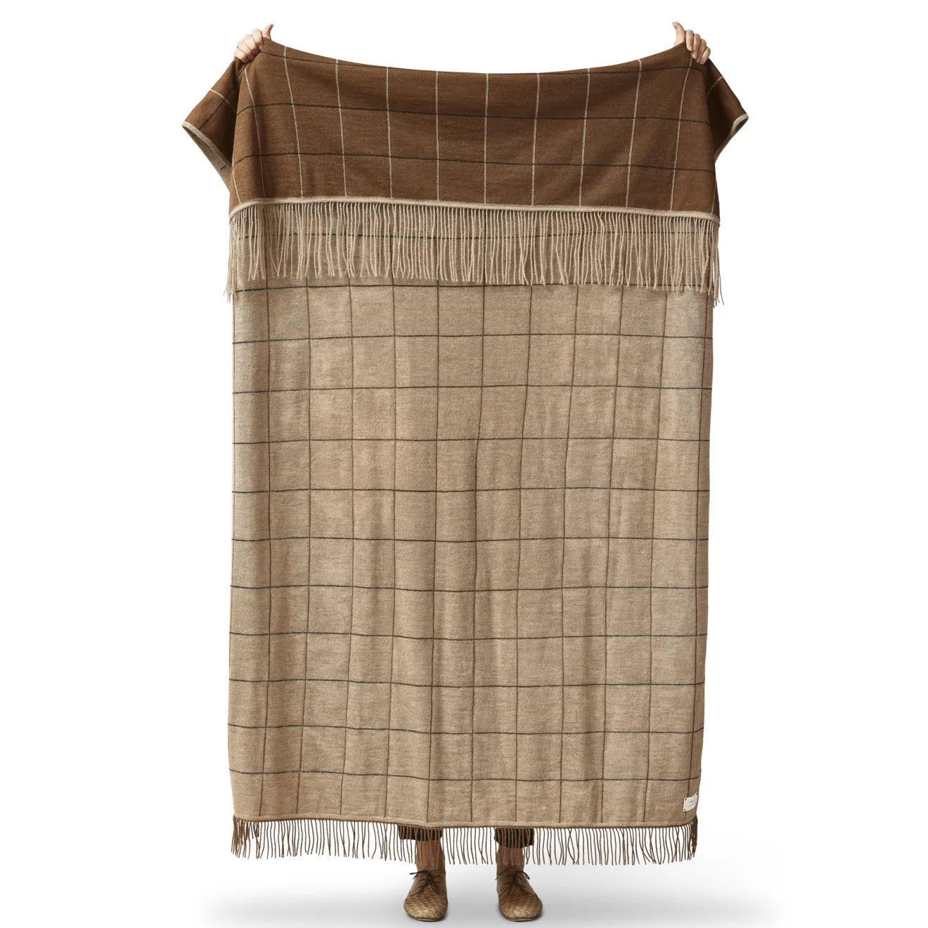 Aymara κουβέρτα 130x190 εκ., New square brown Form & Refine