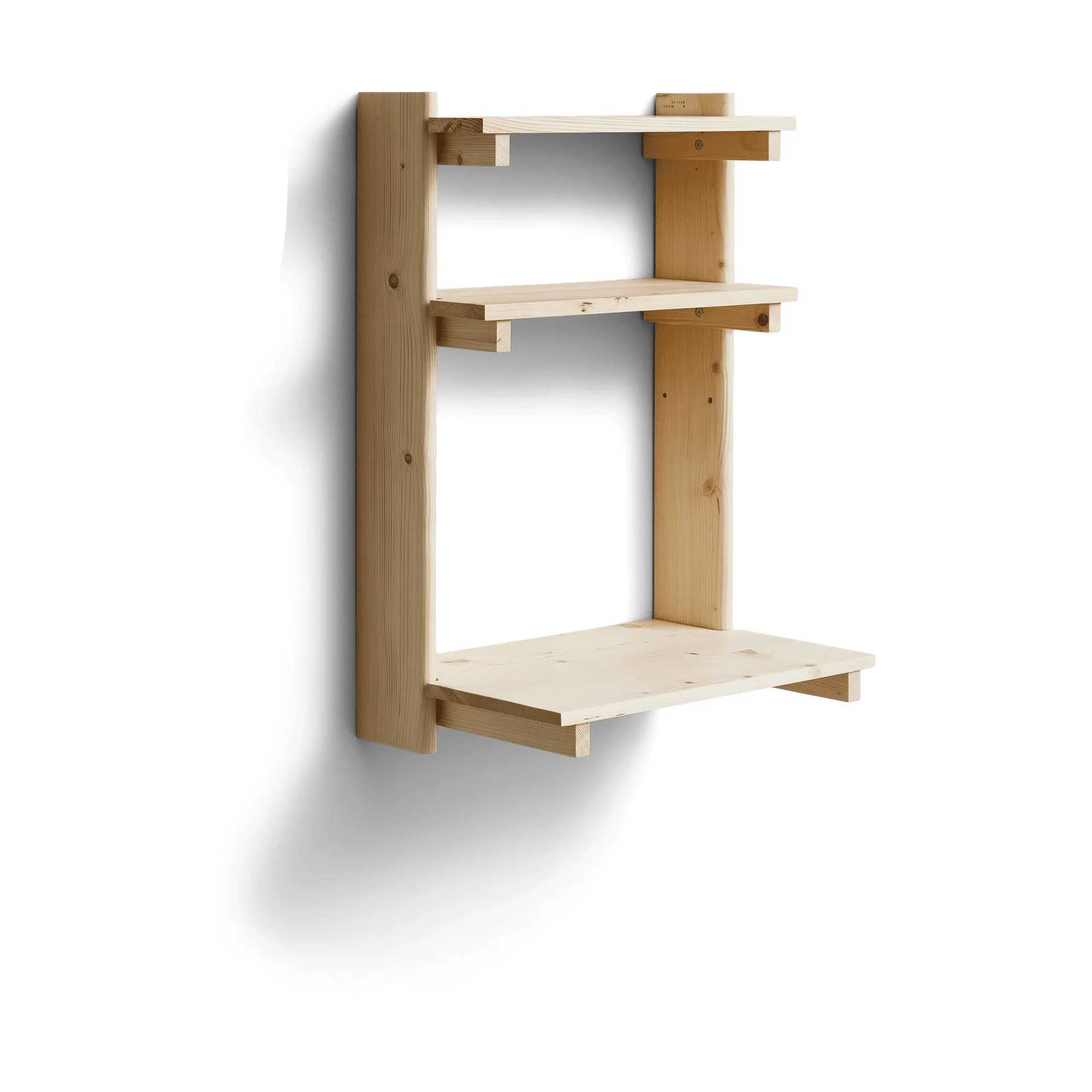 Beam ραφιέρα τοίχου με γραφείο, Πευκόξυλο Form & Refine