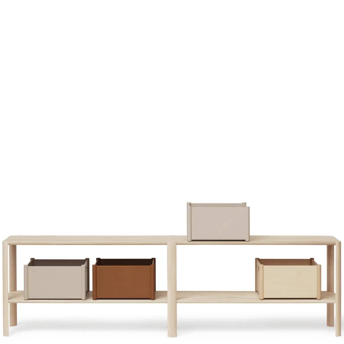 Leaf ράφι 2 ραφιών 57x200 cm, Λευκή δρυς Form & Refine