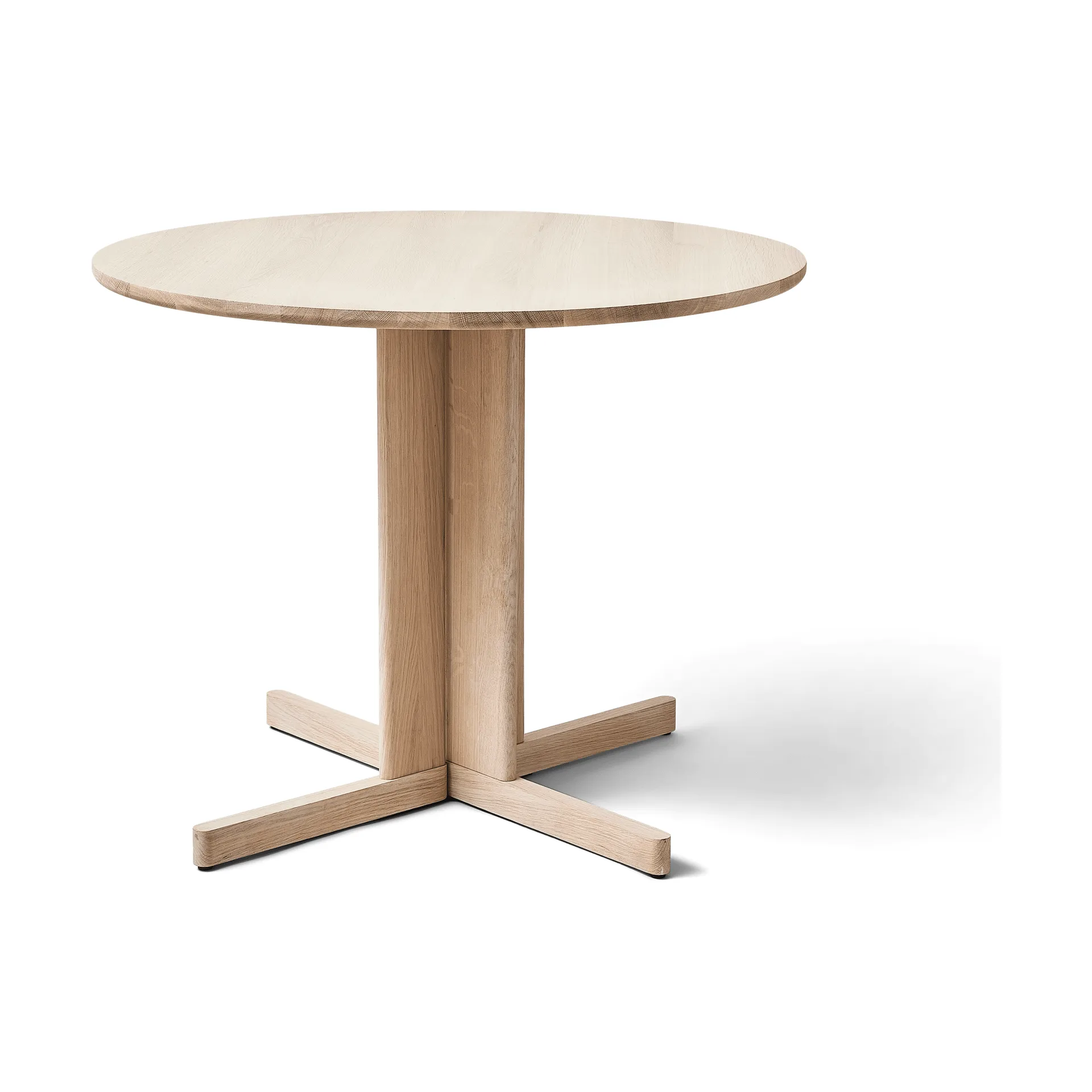 Trefoil τραπεζαρία Ø90 cm, Λευκή δρυς Form & Refine