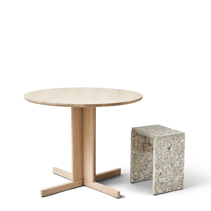 Trefoil τραπεζαρία Ø90 cm, Λευκή δρυς Form & Refine