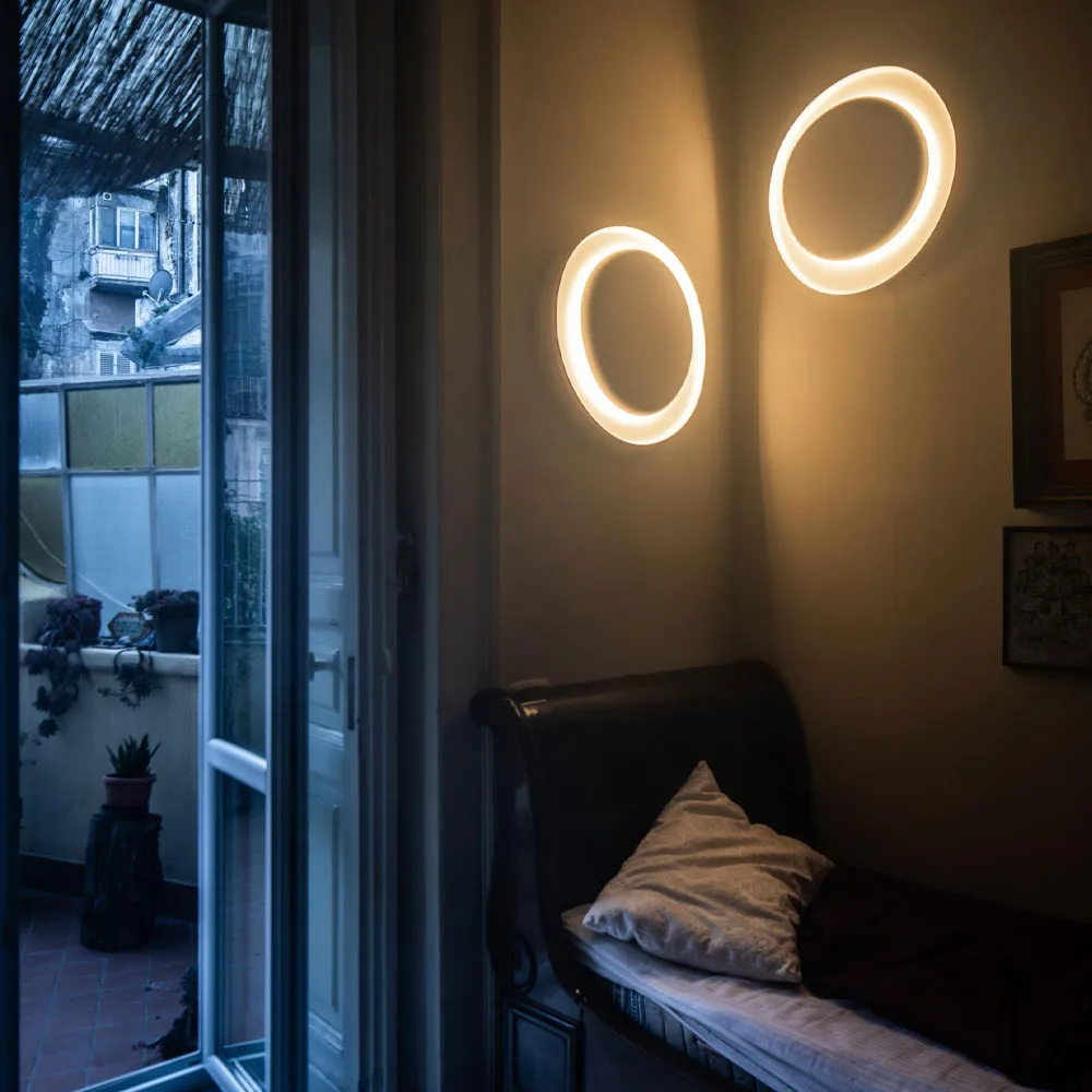 Bahia Mini απλίκα τοίχου, λευκό, led Foscarini