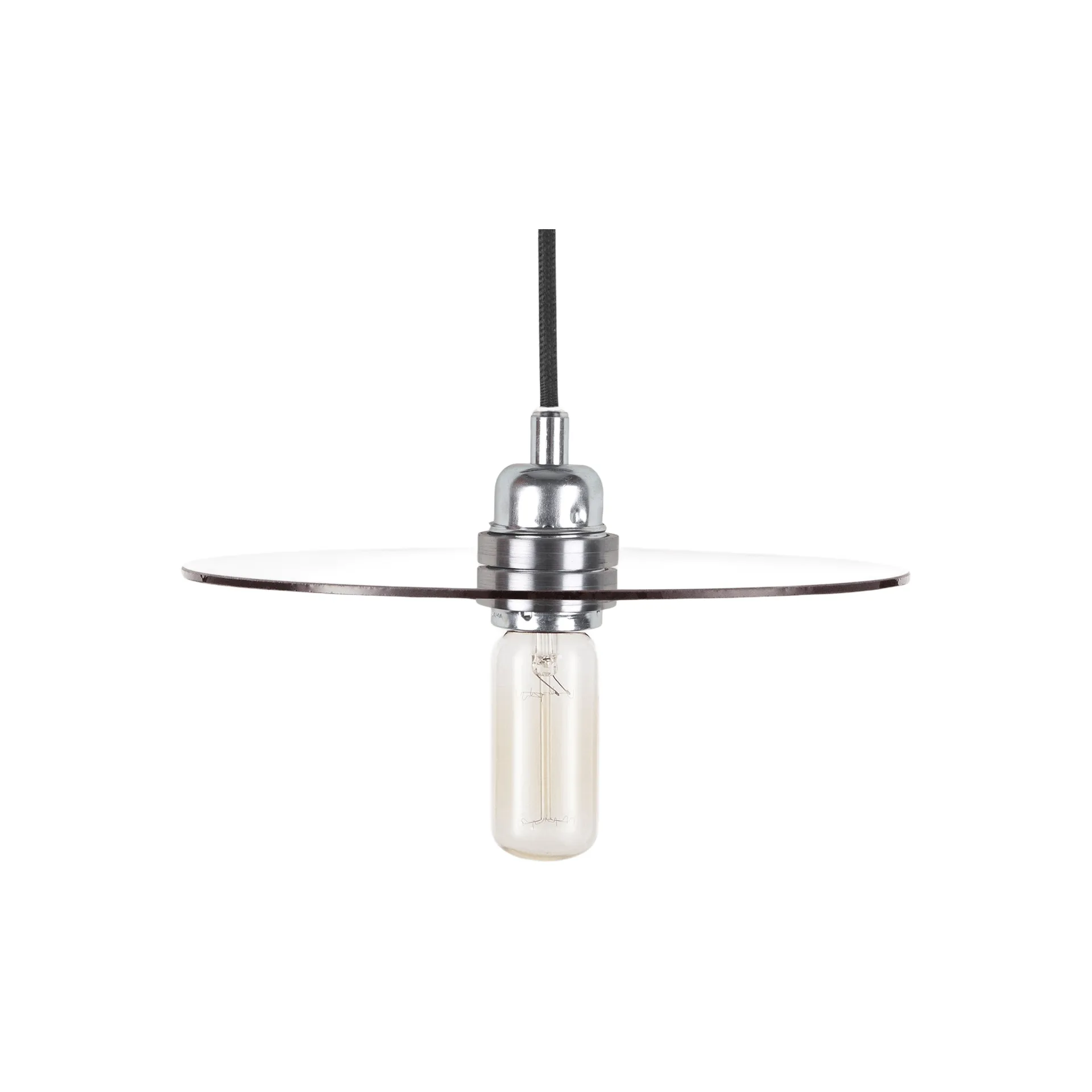 Circle Shade κρεμαστό φωτιστικό, Φιμέ γυαλί-ατσάλι, Ø25 cm FRAMA