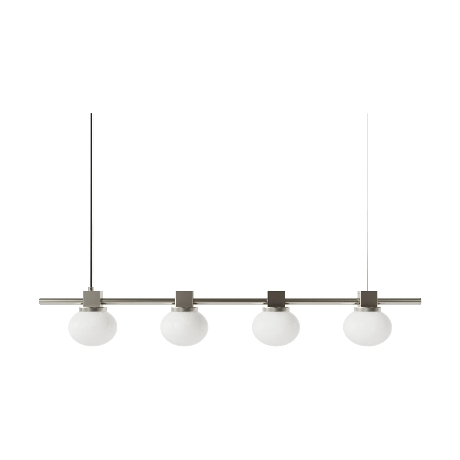 Ovoid Pendant Light Quadruple κρεμαστό φωτιστικό, Ανοξείδωτο ατσάλι, οπαλίνα FRAMA
