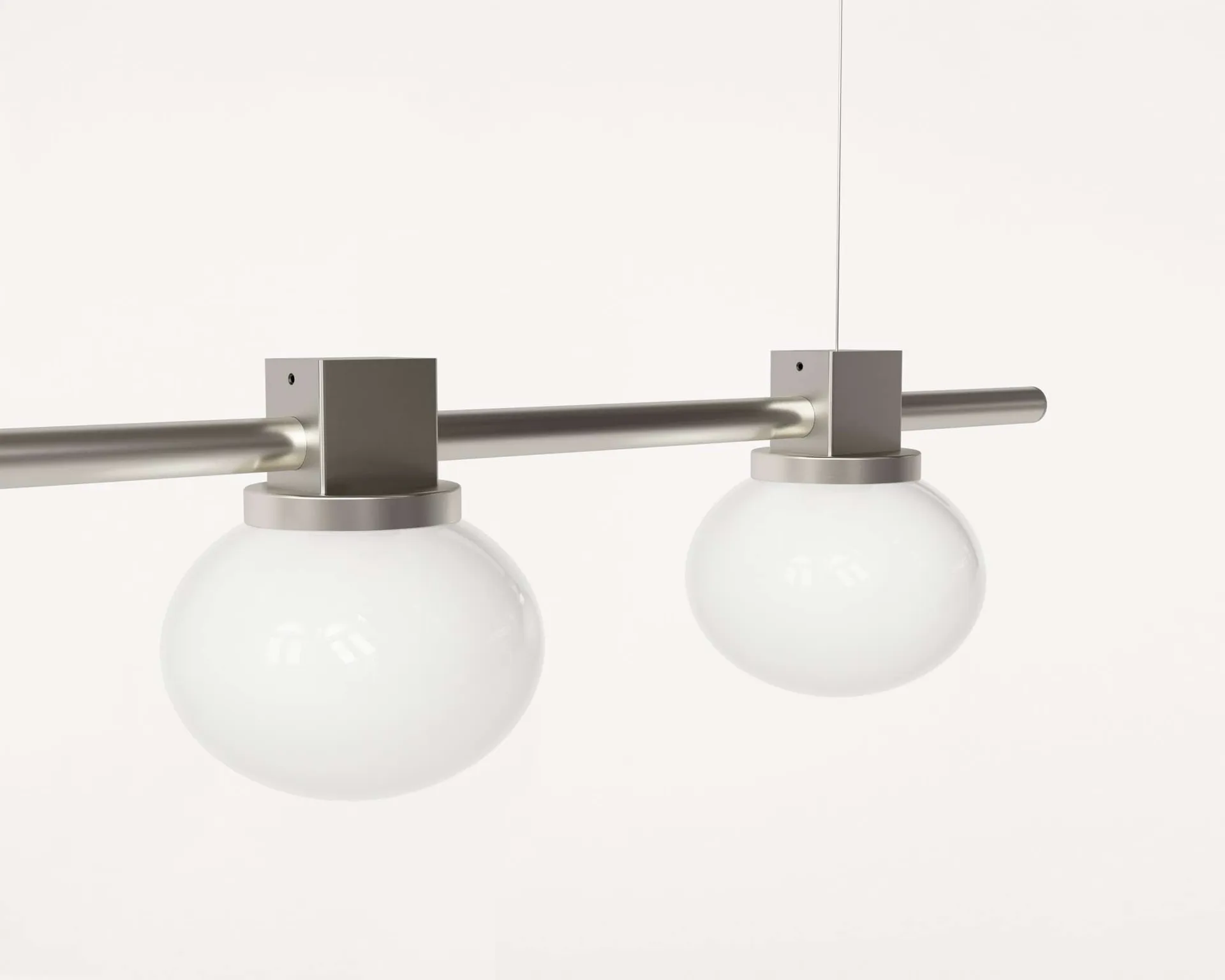 Ovoid Pendant Light Quadruple κρεμαστό φωτιστικό, Ανοξείδωτο ατσάλι, οπαλίνα FRAMA