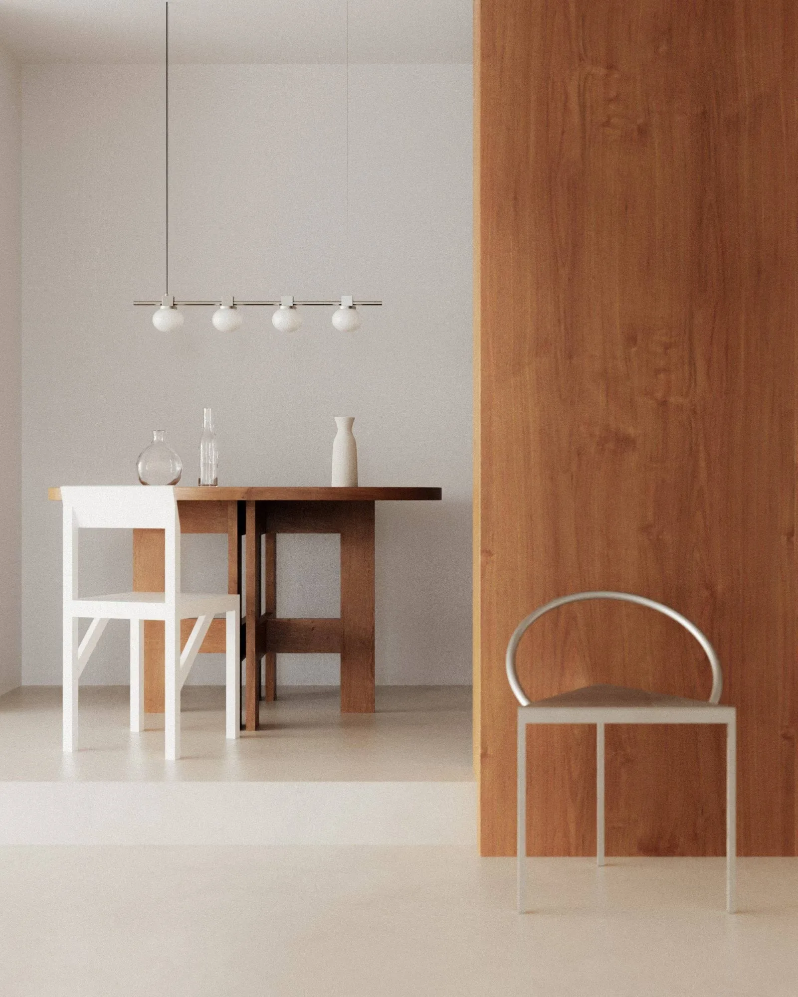 Ovoid Pendant Light Quadruple κρεμαστό φωτιστικό, Ανοξείδωτο ατσάλι, οπαλίνα FRAMA