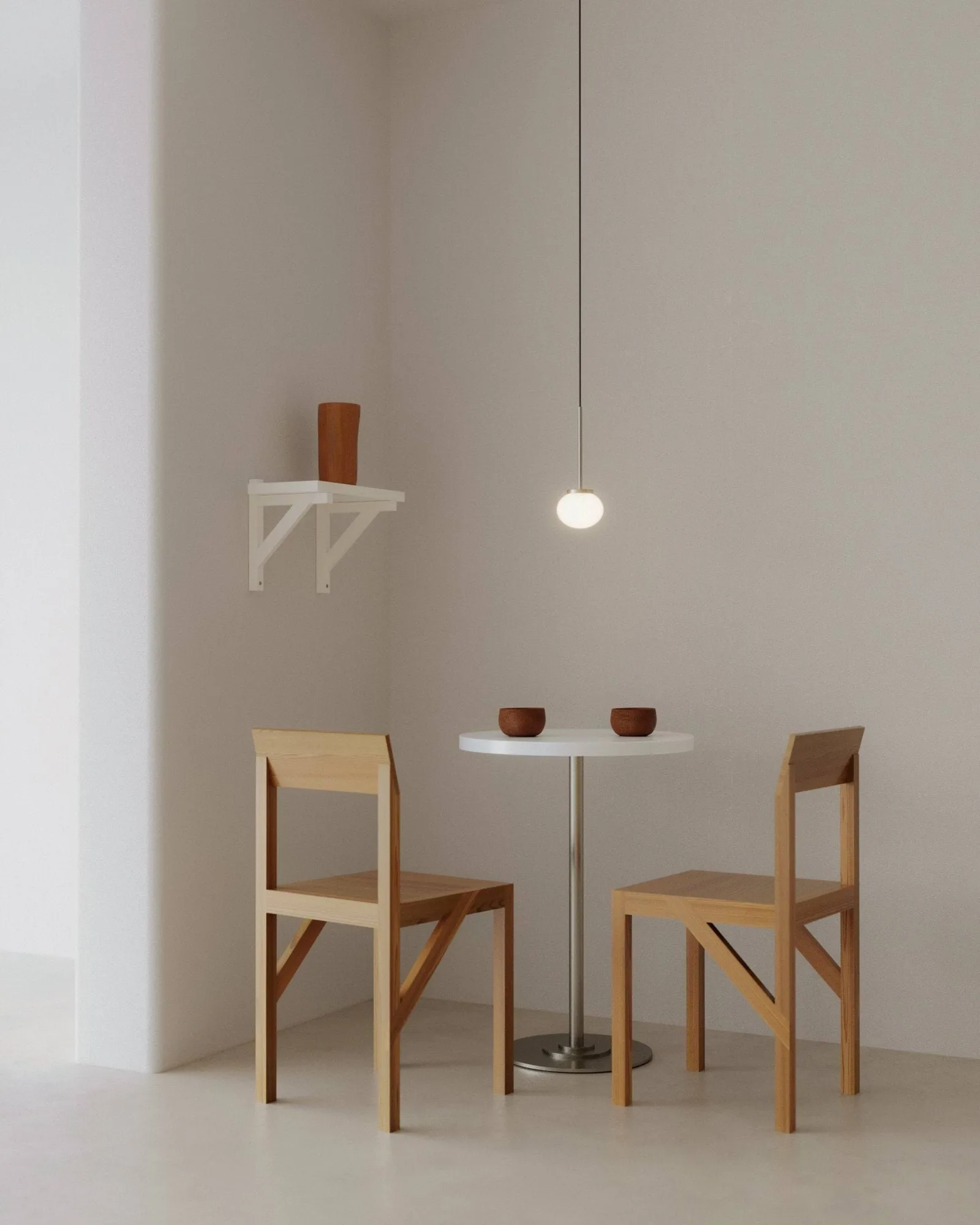 Ovoid Pendant Light Single κρεμαστό φωτιστικό, Ανοξείδωτο ατσάλι, οπαλίνα FRAMA