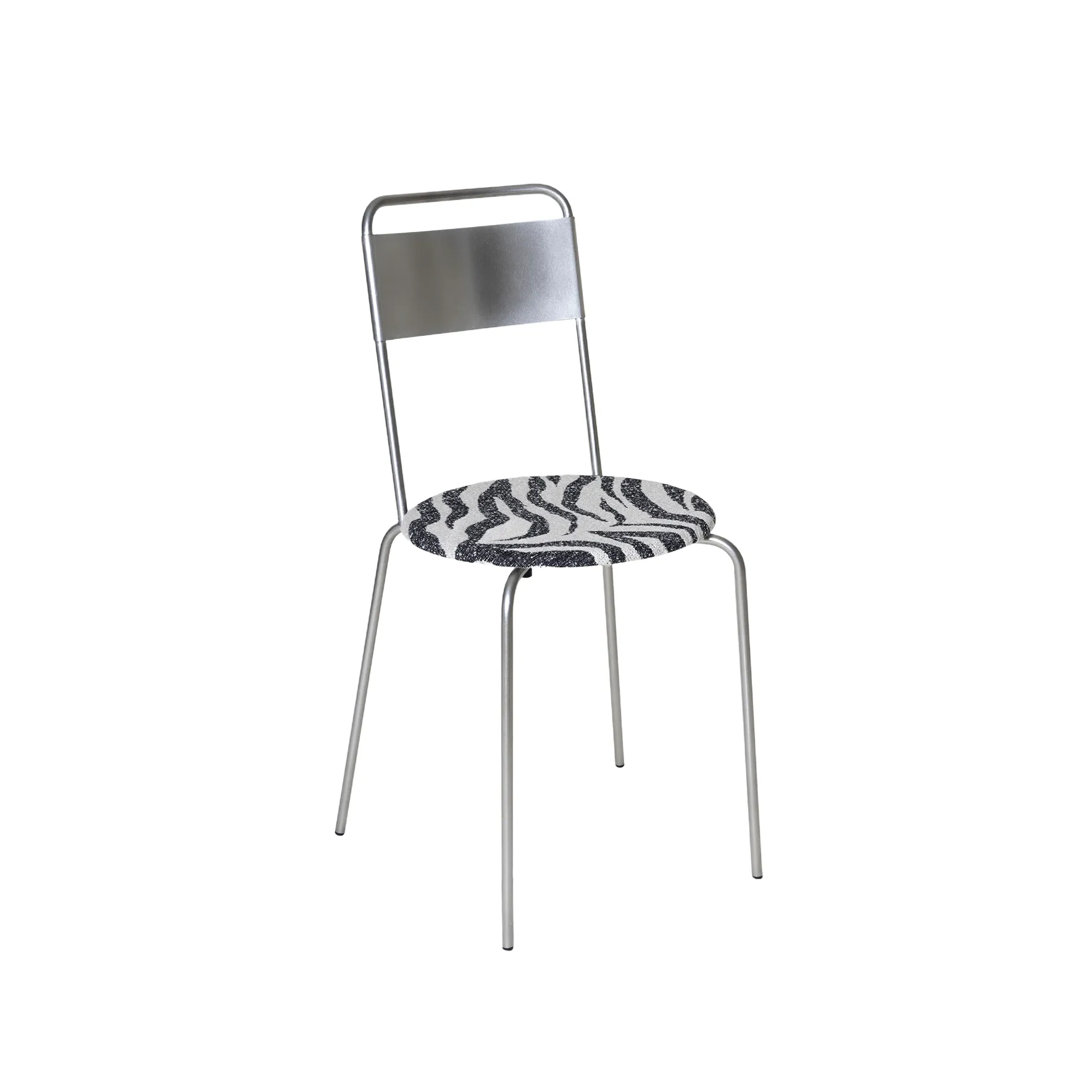 Petit Rond καρέκλα, Ανοξείδωτο ατσάλι-ύφασμα Zebra FRAMA