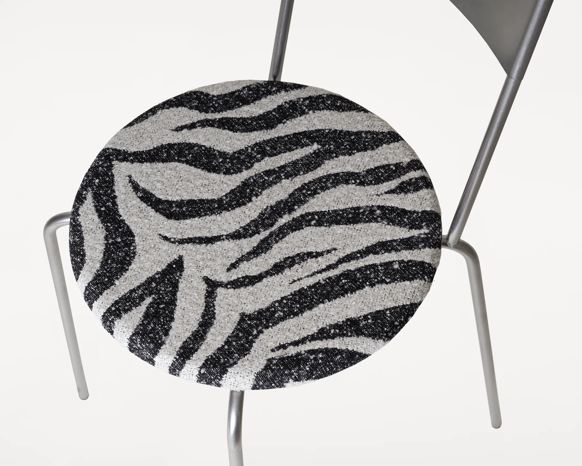 Petit Rond καρέκλα, Ανοξείδωτο ατσάλι-ύφασμα Zebra FRAMA