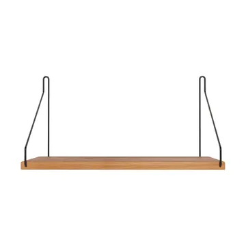 Single Shelf επιτοίχιο ράφι - Δρυς-Μαύρο, 40x20 cm - FRAMA