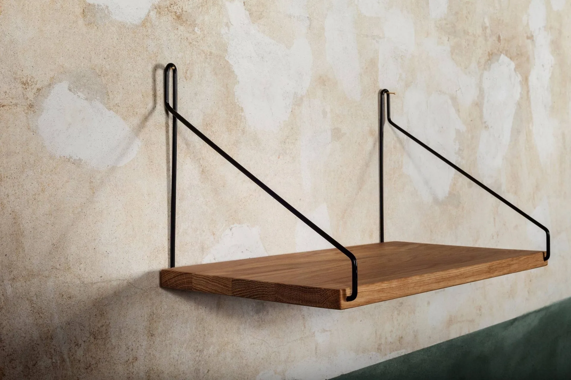 Single Shelf επιτοίχιο ράφι, Δρυς-Μαύρο, 40x20 cm FRAMA