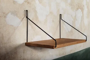 Single Shelf επιτοίχιο ράφι - Δρυς-Μαύρο, 40x20 cm - FRAMA