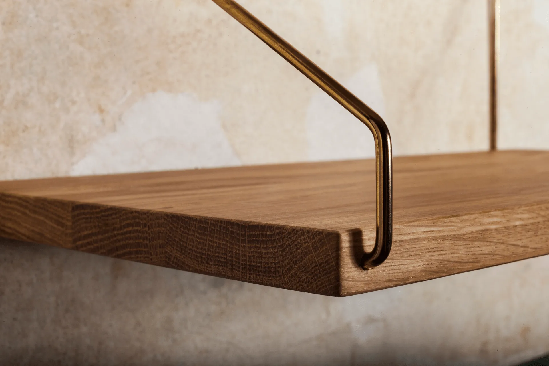 Single Shelf επιτοίχιο ράφι, Δρυς-ορείχαλκος, 40x20 cm FRAMA