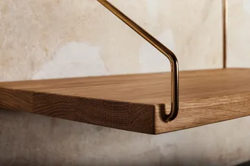 Single Shelf επιτοίχιο ράφι - Δρυς-ορείχαλκος, 40x20 cm - FRAMA