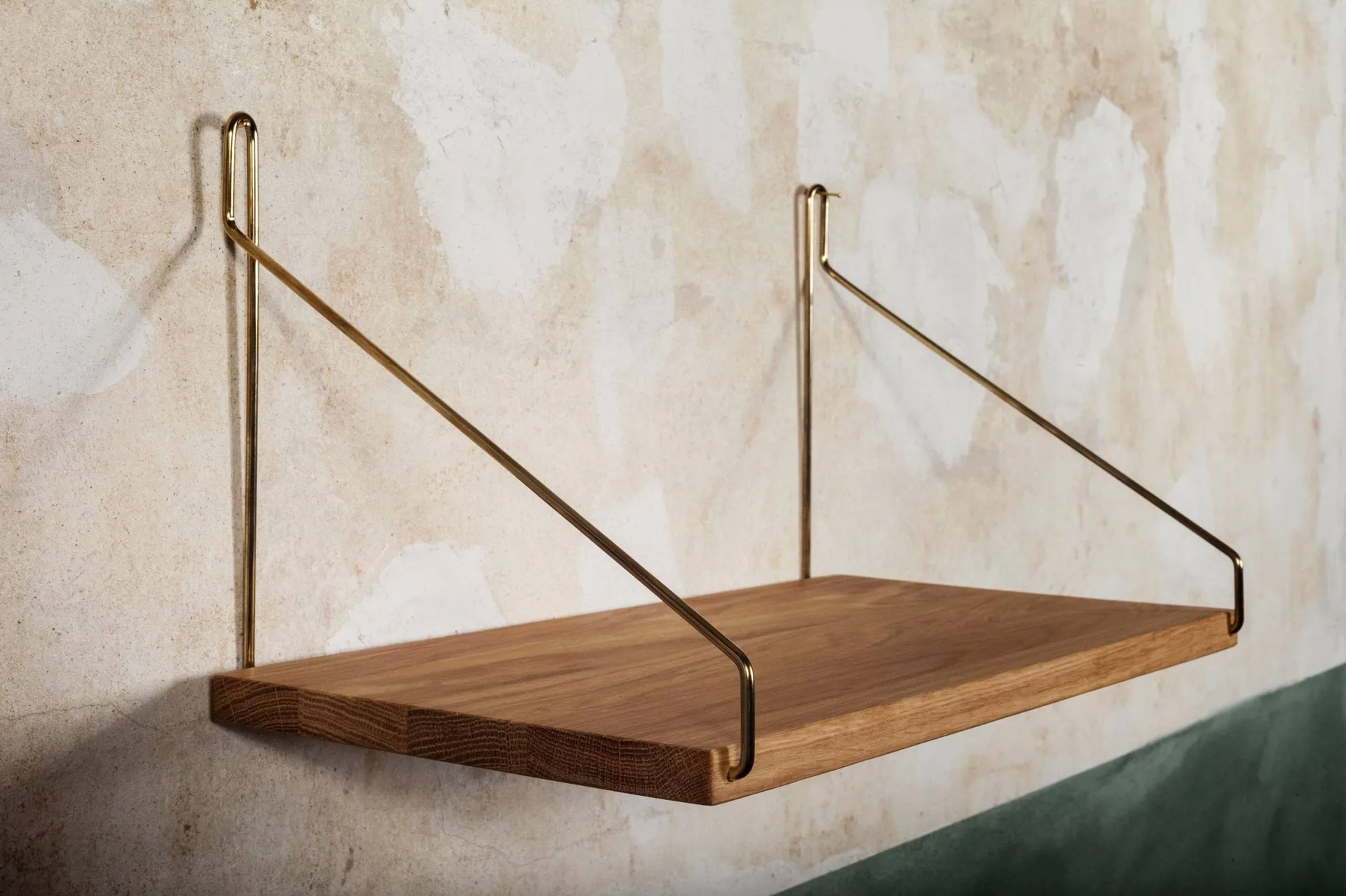 Single Shelf επιτοίχιο ράφι, Δρυς-ορείχαλκος, 40x20 cm FRAMA