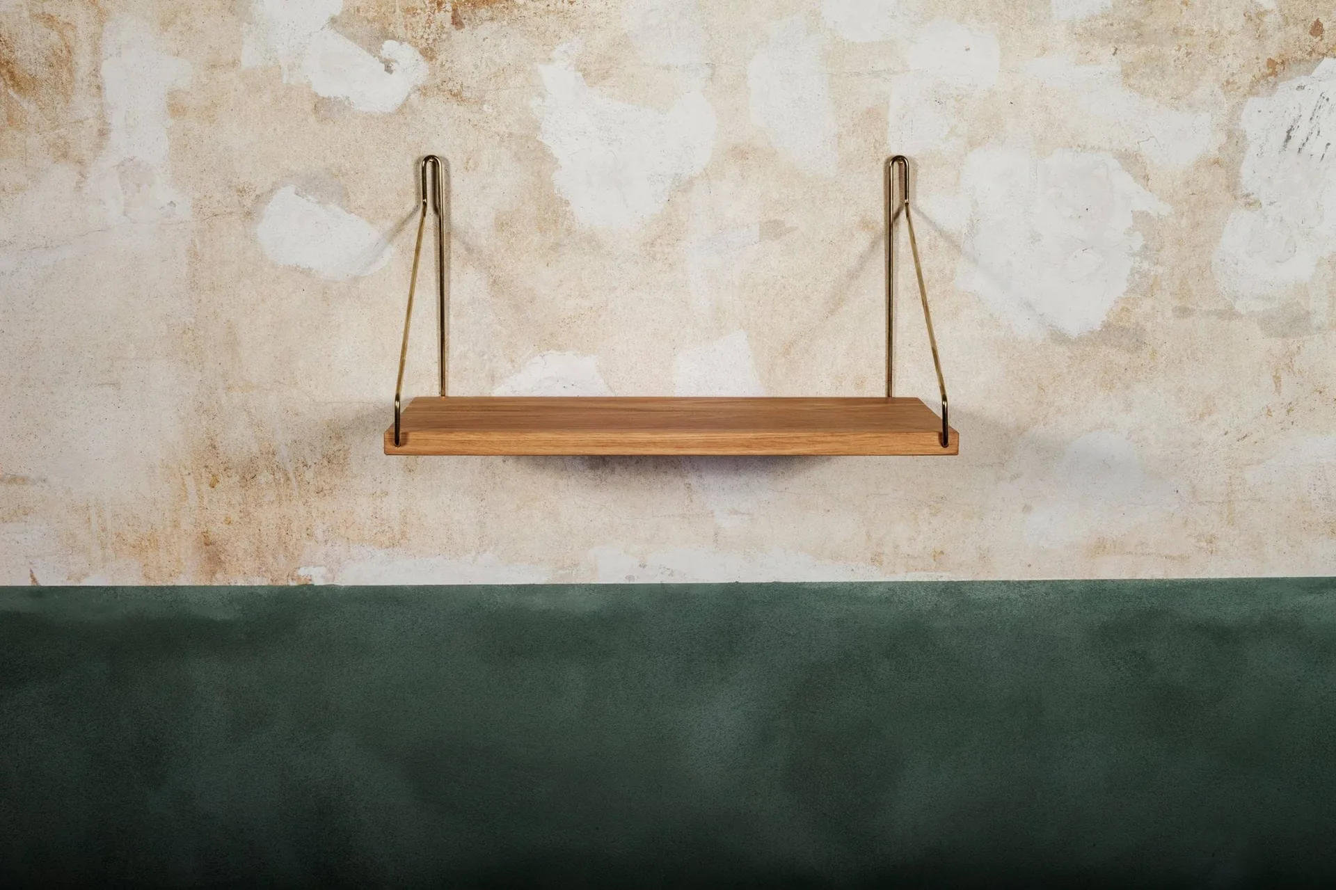Single Shelf επιτοίχιο ράφι, Δρυς-ορείχαλκος, 40x20 cm FRAMA